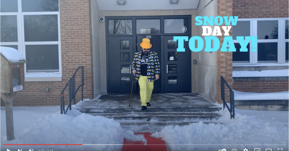 Elementary school principal creates funny video to announce snow day